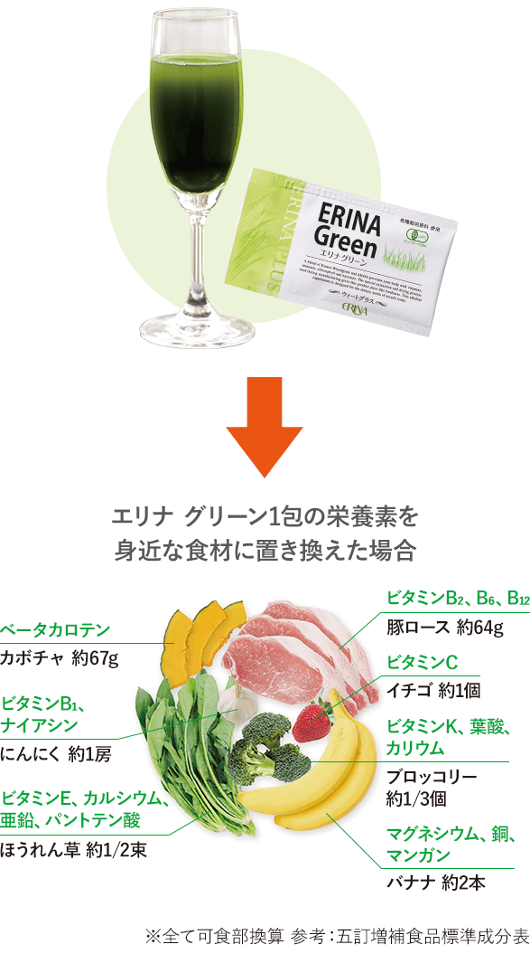 エリナ グリーン1包の栄養素